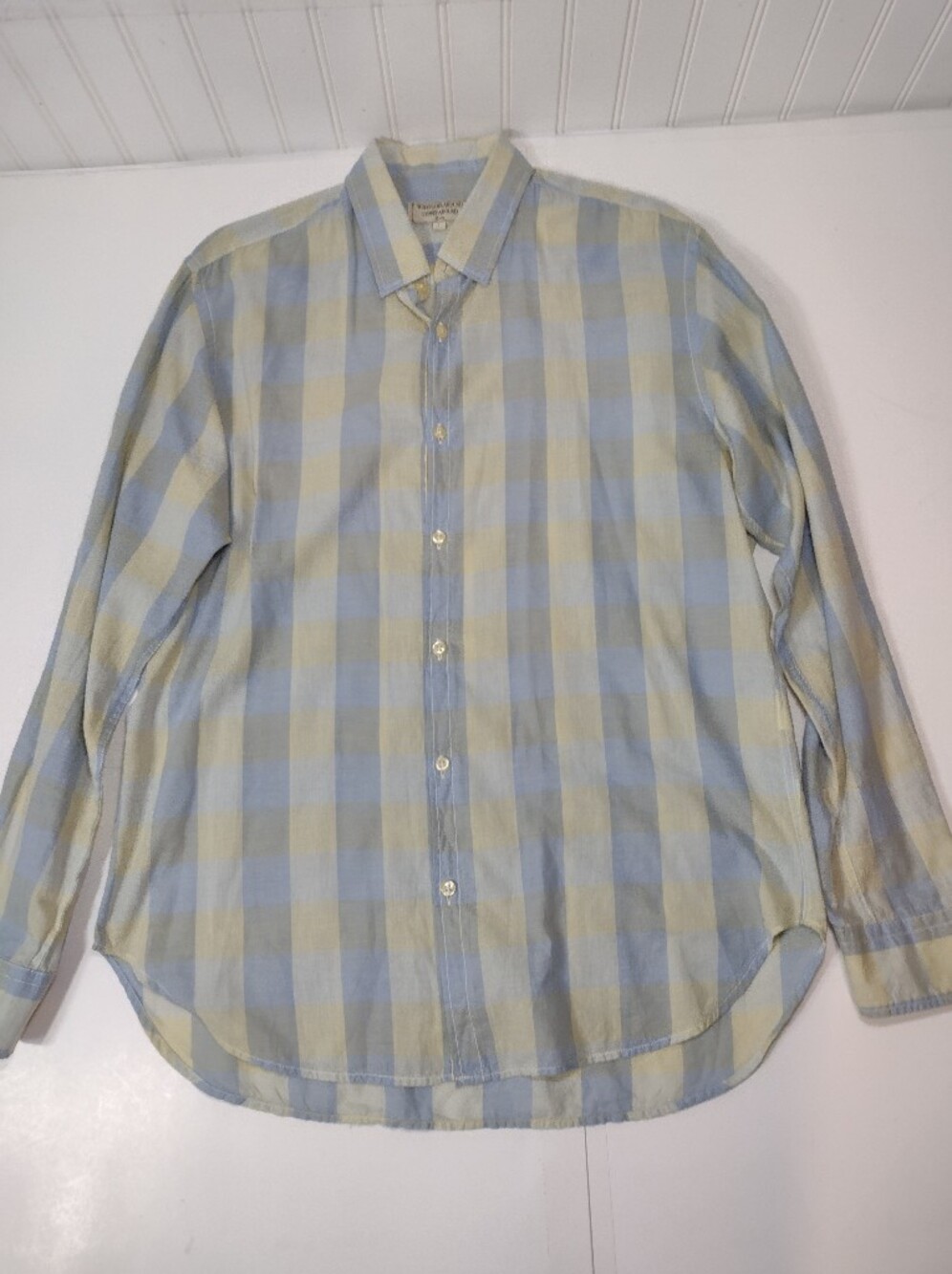 What Goes Around Comes Around Men's Blue & Cream Plaid Button-Up Shirt - Picture 6 of 11